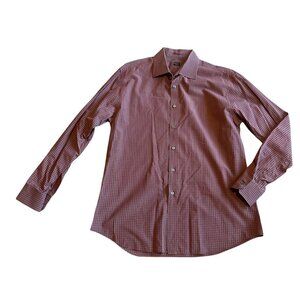 Paul Smith London Checker Print Grey Long-Sleeve Shirt Dress Size 17.5 44 Men's